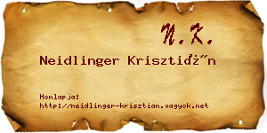 Neidlinger Krisztián névjegykártya